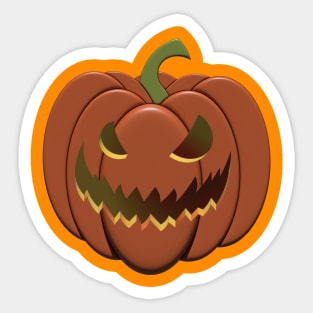 3D Spooky Pumpkin Halloween Sticker